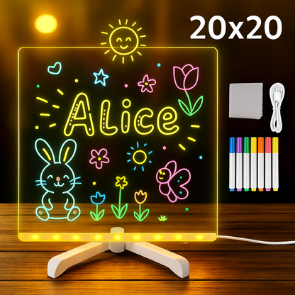 Tableau led créatif pour enfant - Avec feutres